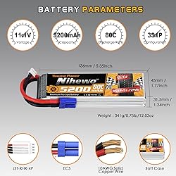 Nihewo 2Packs 3S Lipo Battery, RC Lipo Battery