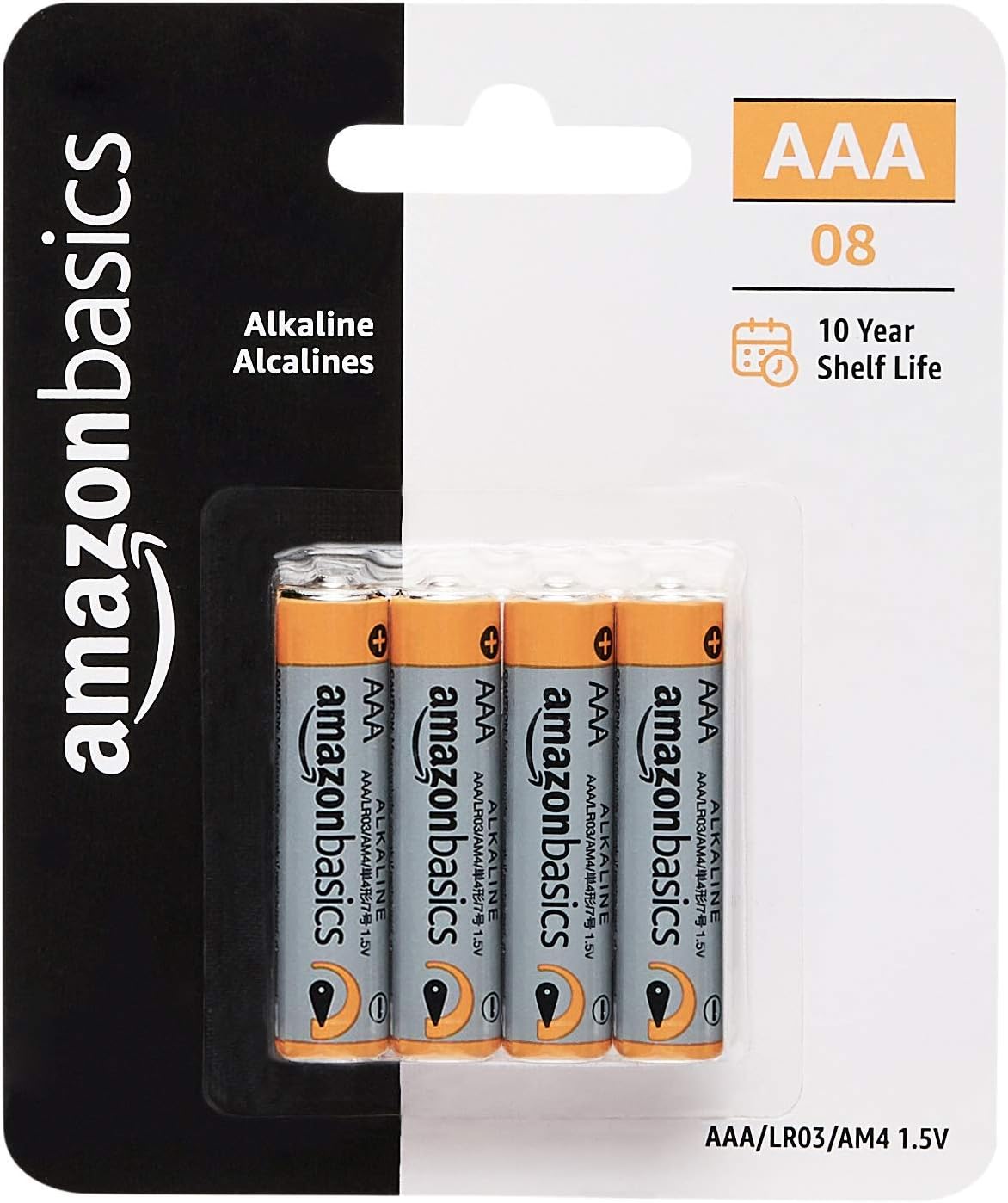 Basics AAA 1.5 Volt Performance Alkaline Batteries - Pack of 8: Electronics