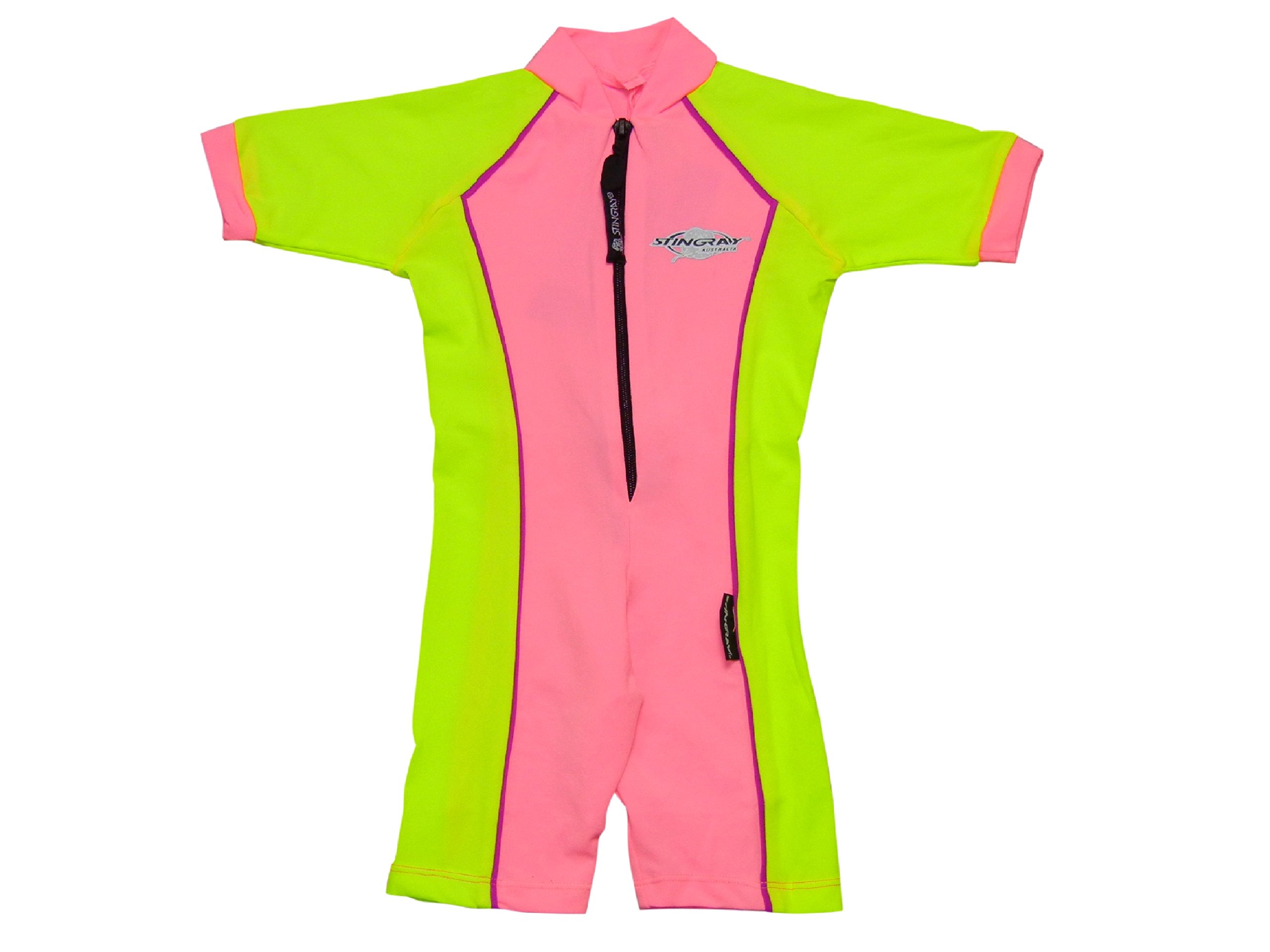Stingray Australia Kid's One Piece Short Sleeve UV Swimsuit - Pink, 92 cm