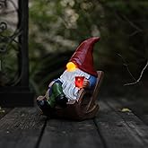 Solar Garden Gnomes Outdoor Statue with Solar Lights,7.1“ Figurine Lights Solar Garden Yard Decorations Outdoor Decorations for Patio,Yard,Lawn Ornament,Mom Gift Unique Housewarming Gifts