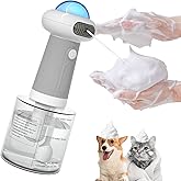 Coocake Electric Dog Shampoo Dispenser IPX7 Cat Shampoo Sprayer,Pet Bath Supplies Automatic Foaming Shampoo Dispenser for Dog Deep Cleaing Kitchen Sink Bathroom Grey