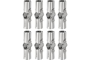 uxcell 180 Degree Structural Pipe Connector 8pcs Chain Link Fence Line Rail Clamp Stainless Steel Corner Fitting End Rails Cl