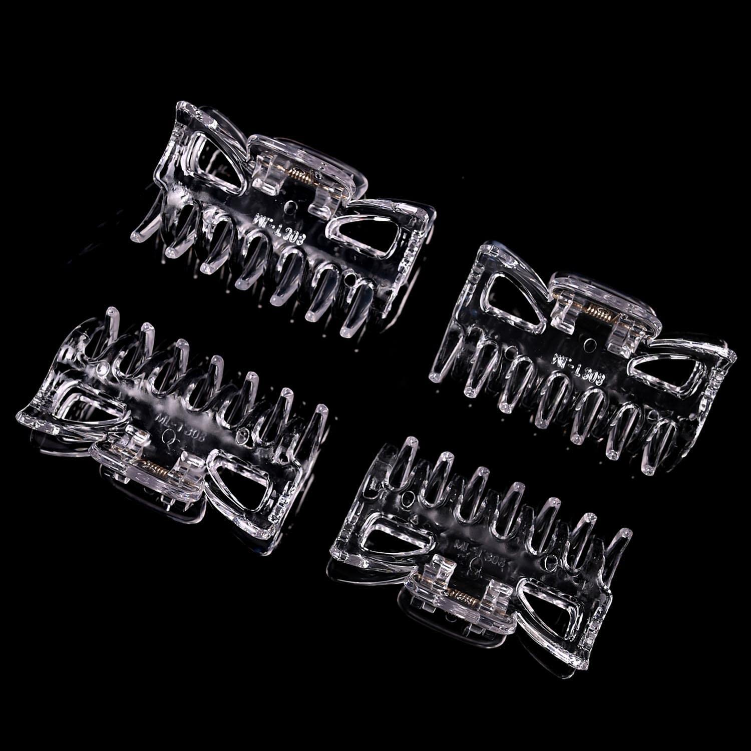 Basic Sense 2.4 Inch Medium Hair Claw Clips for All Hair Types, Strong Hold Durable, 4 Pcs