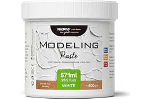 Nicpro Modeling Paste 571 ml / 28.2 oz for Acrylic Painting, High Density Acrylic Medium for Texture Art and Thickness, Structural Molding Texture Paste for Canvas Paint, Art Projects, DIY, 3D Effect