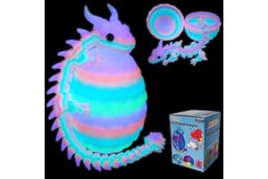 3D Printed Dragon Eggs with Dragon Inside, Large Articulated Dragons Toys with Eyes, Easter Basket Essentials Stuffers Surpri