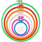 Phinus 6 Pcs Embroidery Hoop 6 Size, Round Plastic