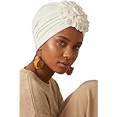 Aisha's Design Instant Turban Head Wraps For Women Pretied Hijab Scarves, Rose Detail