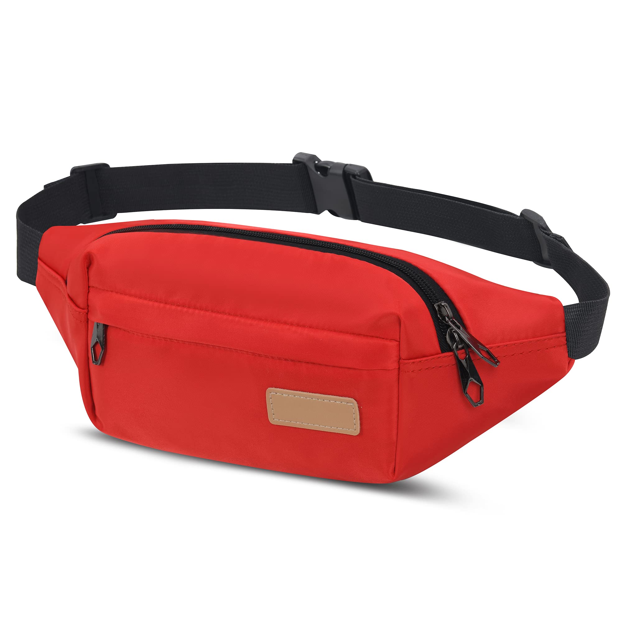 Lightweight Bumbags Waist Fanny Pack Water Resistant Bumbag with Multiple Pockets Suitable for Women Men Travel Daily Use Outdoor Sports (Red)