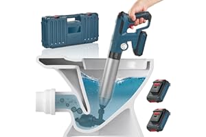 Aiment Electric Toilet Plunger Heavy Duty, Portable Battery Power 80 PSI Plungers for Bathroom, High Pressure Clog Remover with Barometer, Air Blaster for Clogged Drain, Kitchen Sink (CY103)