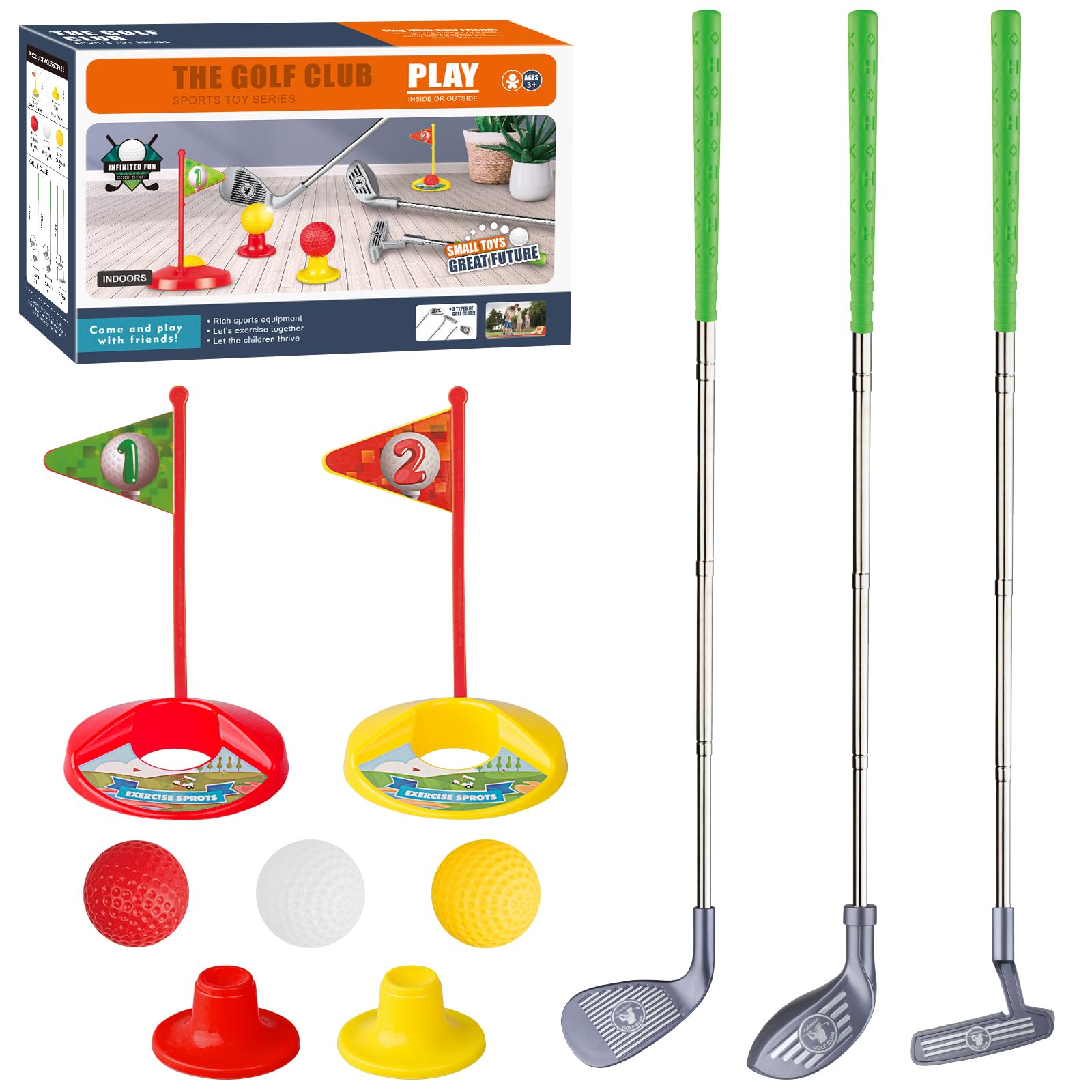 Photo 1 of Popsunny Kids Golf Club Set for 3 4 5 Years Old, Adjustable Toddler Golf Clubs, Outdoor Golf Toys Christmas Birthday Gifts for Boys Girls, 777-580A