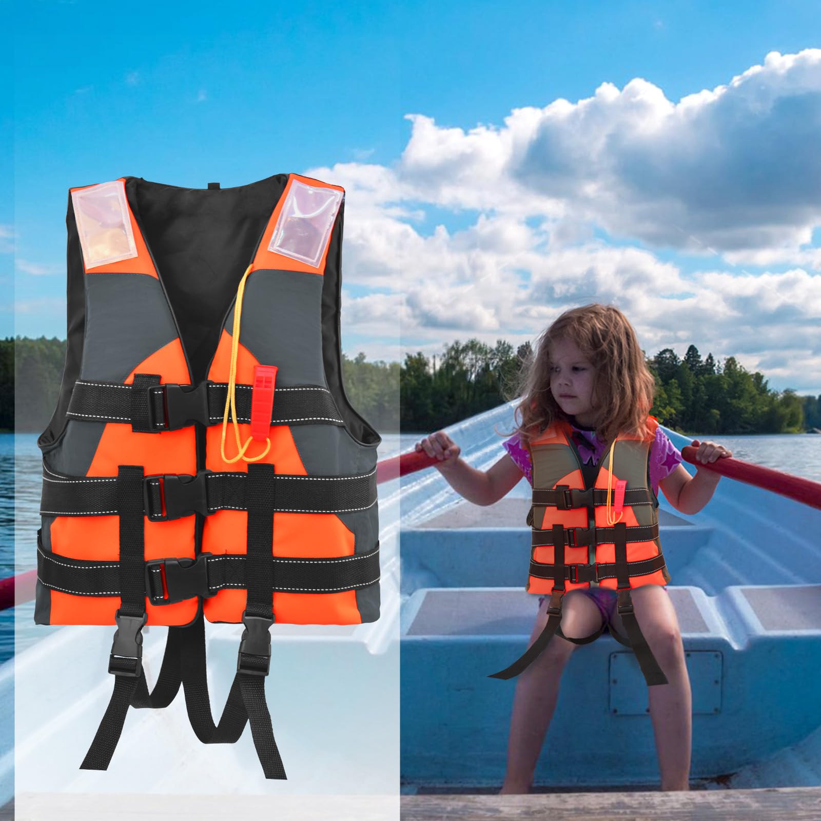 Schwimmweste für Kinder, ideale Schwimmhilfe für Jungen und Mädchen, Schwimmen Jacke mit Einstellbare Sicherheits Straps, Schwimmweste für Wassersport 5