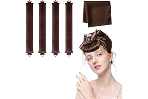 4 Pcs Heatless Hair Curler Jumbo Heatless Curls Flexi Rods to Sleep in Overnight Rods with Scarf Styling Tools No Heat Satin 