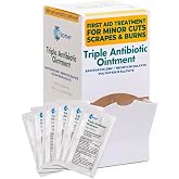 Globe Triple Antibiotic Ointment 0.9g Packets, First Aid 144-Count | Triple Antibiotic Formula, Minor Cuts and Scrapes Care, Individual Packets, Travel Size Supply, First Aid Kit Storage