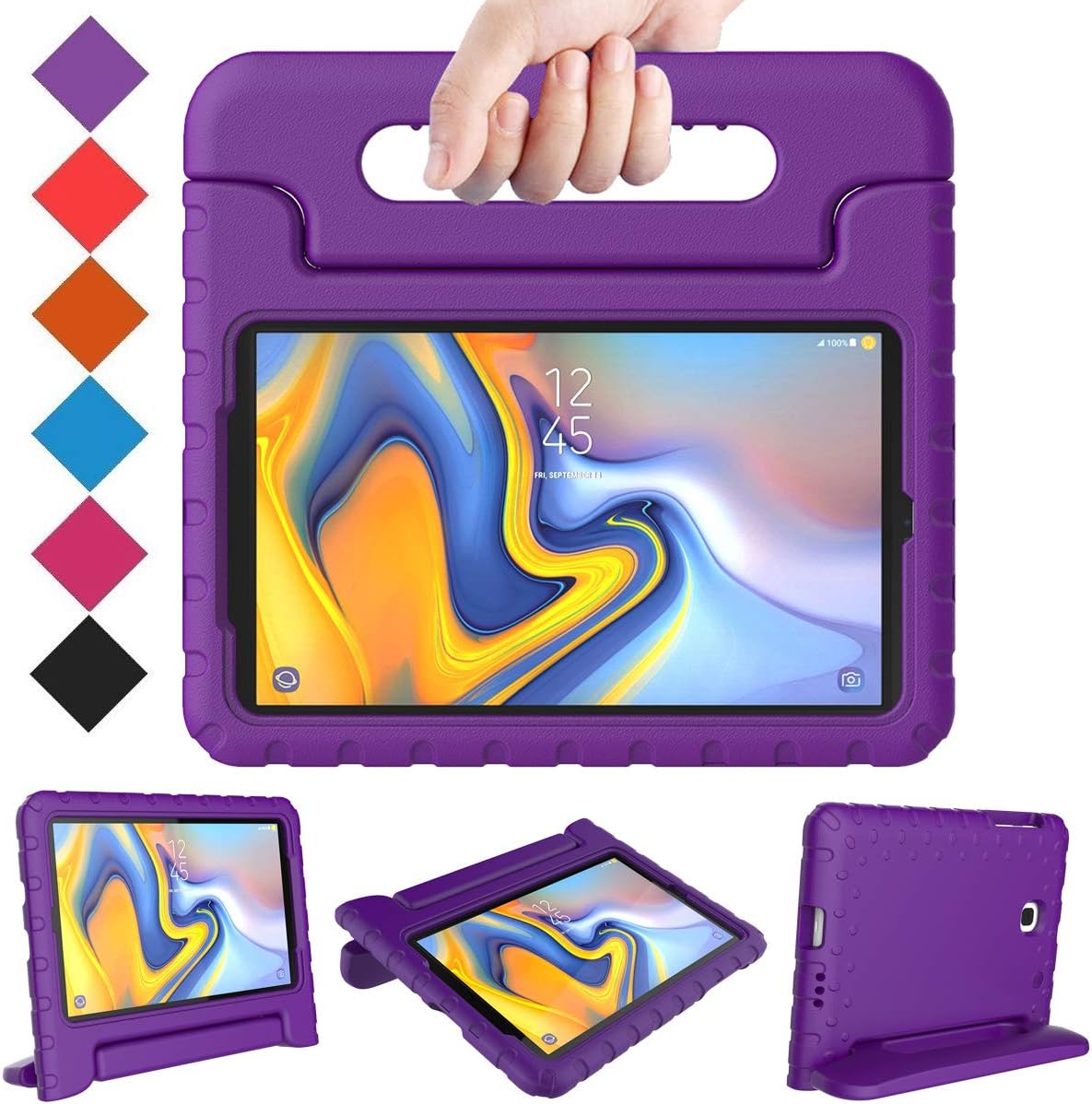 BMOUO Kids Case for Samsung Galaxy Tab A 8.0 2018 SM-T387, Shockproof Light Weight Protective Handle Stand Kids Case for Galaxy Tab A 8.0 Inch 2018 Release SM-T387 - Purple