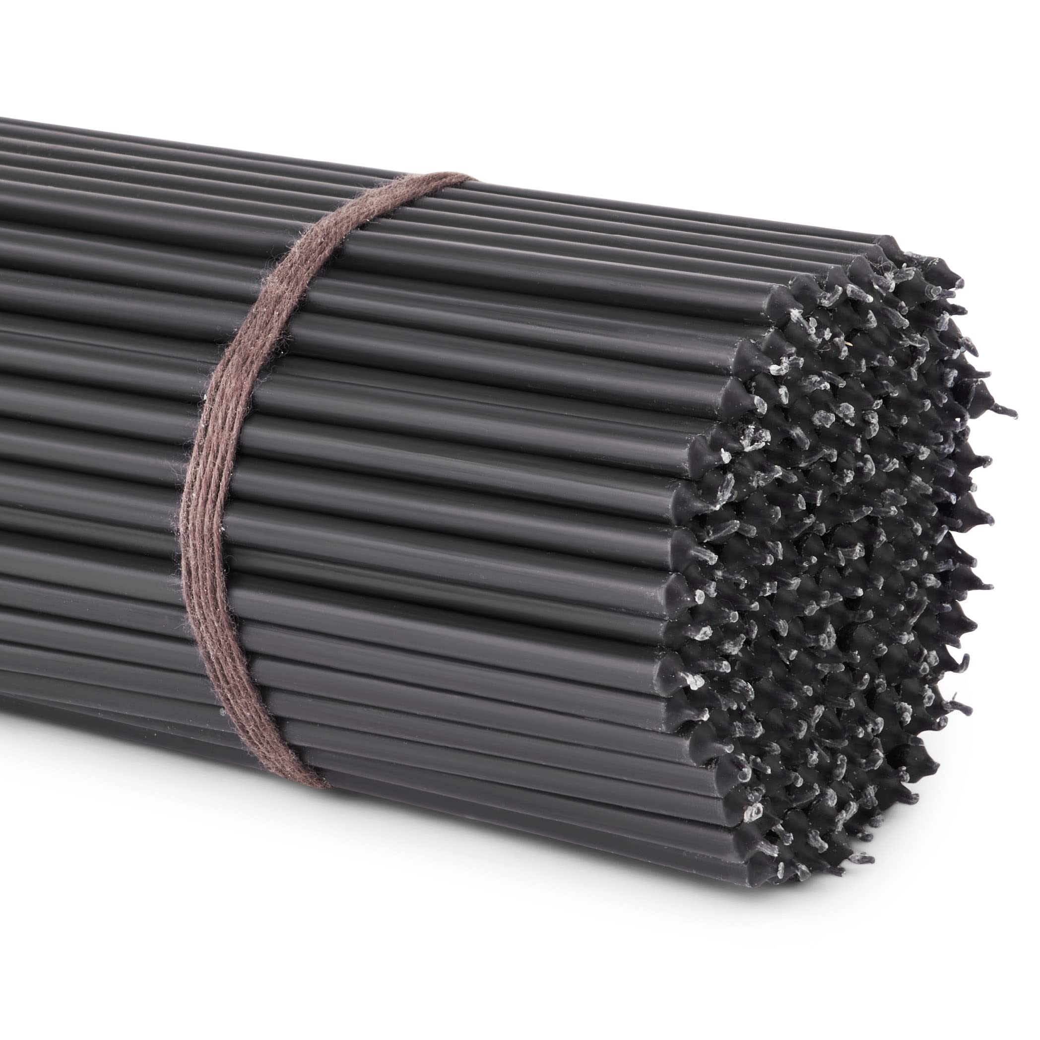 NKlaus - 100x Stick Candles Black dripless L 29cm Ritual Candle Premium Paraffin Wax 36129