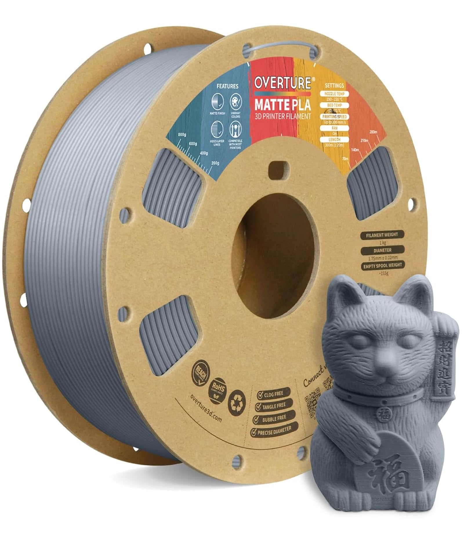 OVERTURE PLA Matte 3D Printer Filament