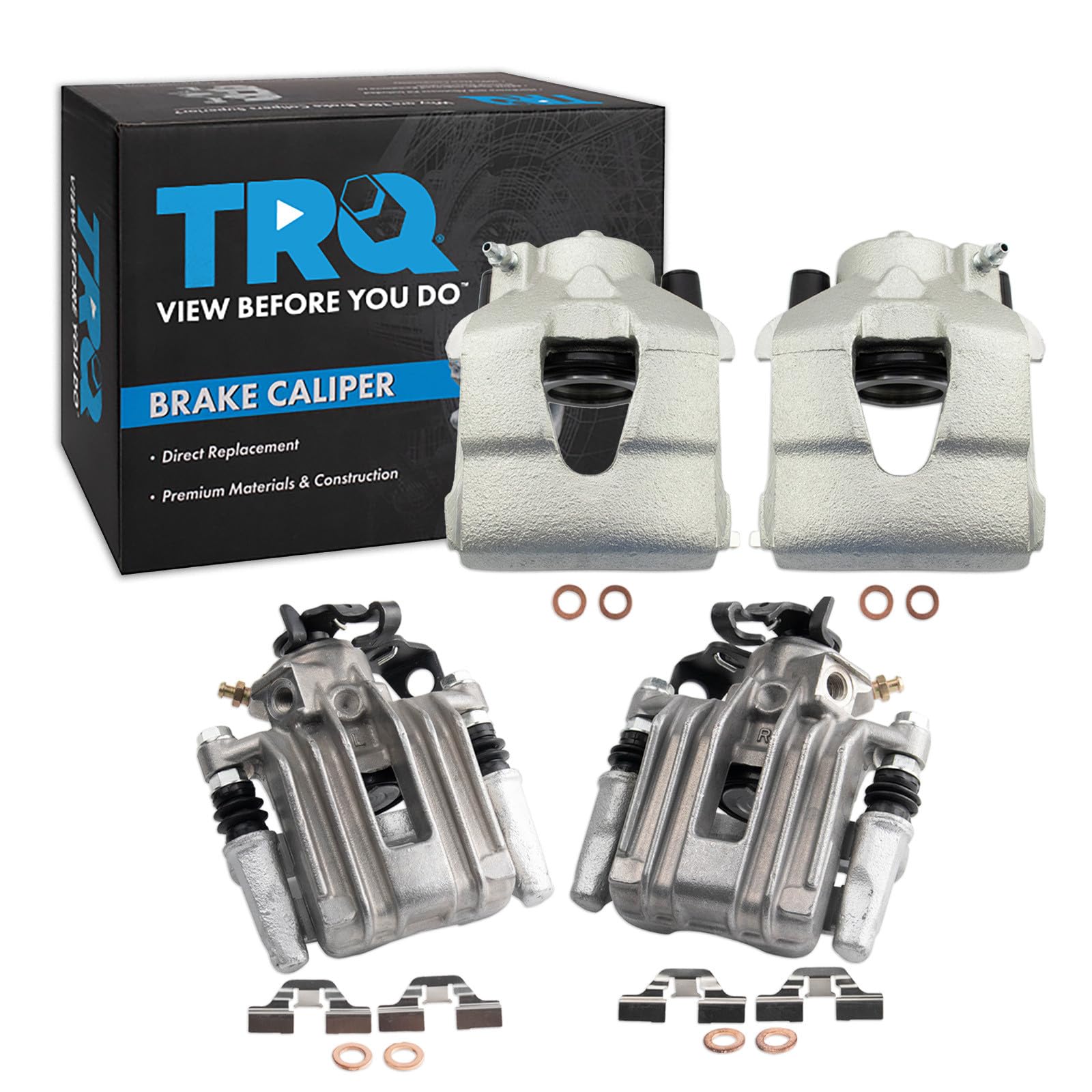 TRQ Brake Caliper Set Compatible with 1998-2010 Volkswagen Beetle 1999-2006 Golf