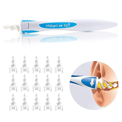 Silverback Spiral Ohrenreiniger Für Menschen - Ohr Reinigung Ohrenschmalzentferner Set Mit Silikon/Gummi Spirale Ohrenputzer 