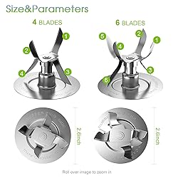 8 Pieces Replacement Part Ice Blades 4961 4980 Jar