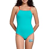 Beautikini Period Swimwear for Teens One Piece Leakproof Swimsuit Keyhole Racerback Menstrual Bathing Suit for Girls Women
