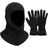 Cuffbow 3mm Diving Hood and Water Gloves Neoprene Thermal Wetsuit Cap Water | for Snorkeling Surfing Kayaking, Adjustable Wrist Strap Secure Fit, Warm Head Neck Hands, Stretchy Material Men Women Sports