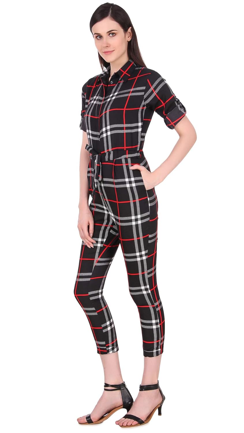 checkered jumpsuit