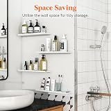 Lifewit Floating Shelves Wall 4 Pack White 38 cm 15 in Lip Front Sides view 9