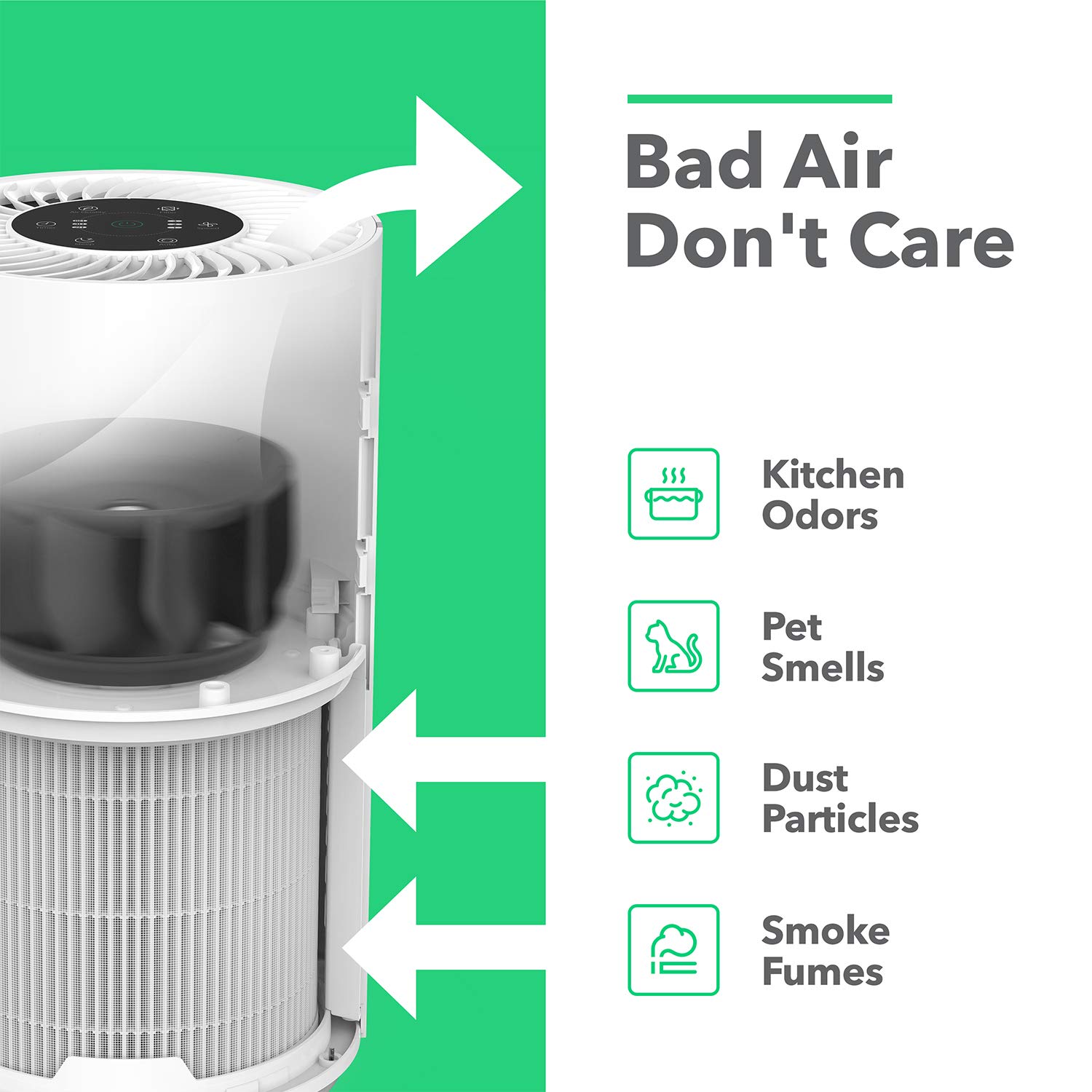 Mua Vremi Premium Large Room Air Purifier with True HEPA Filter