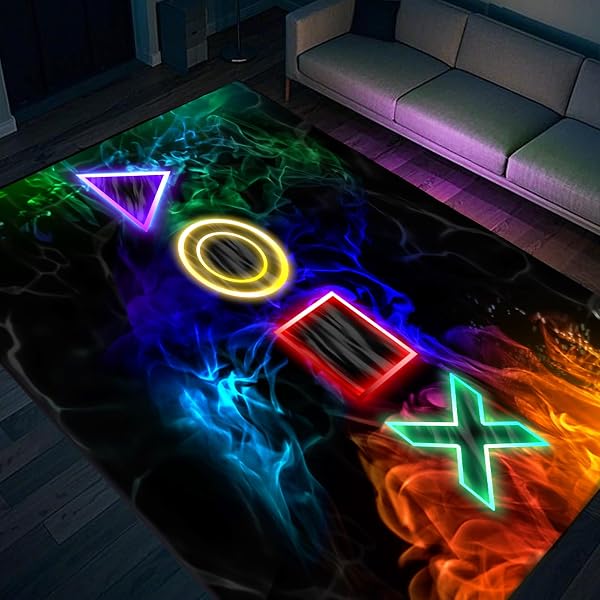 Playstation Icons Rug (One Size) (Black/Multicolored) : Amazon.ca