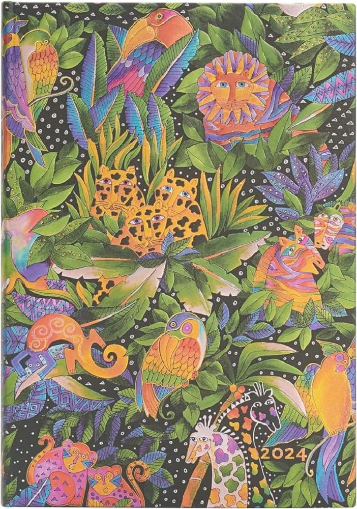 Paperblanks 12-Month Calendar 2024 Jungle Song Vertical Midi (130 × 180 mm) — image 1