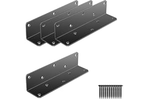 8" x 2" x 2" L Brackets Heavy Duty, Large Iron Corner Bracket Metal Joint, Thickness 3mm Including Screws, for Wooden Bookshe