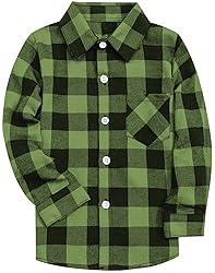 SANGTREE Boys Flannel Shirt Long Sleeve Button Down