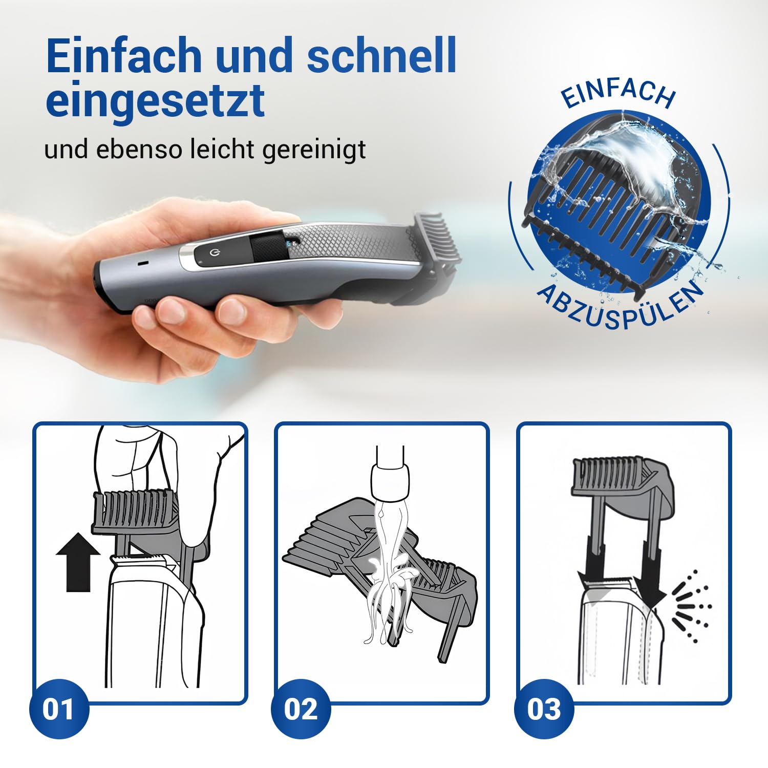 VIOKS Kammaufsatz Haarschneider Aufsatz 0,4-10mm Ersatz für Philiрs Ersatzscherkopf 422203633391 - Trimmer Aufsatz für BT55 Philiрs Haarschneidemaschine Bartschneider Haarschneider 4