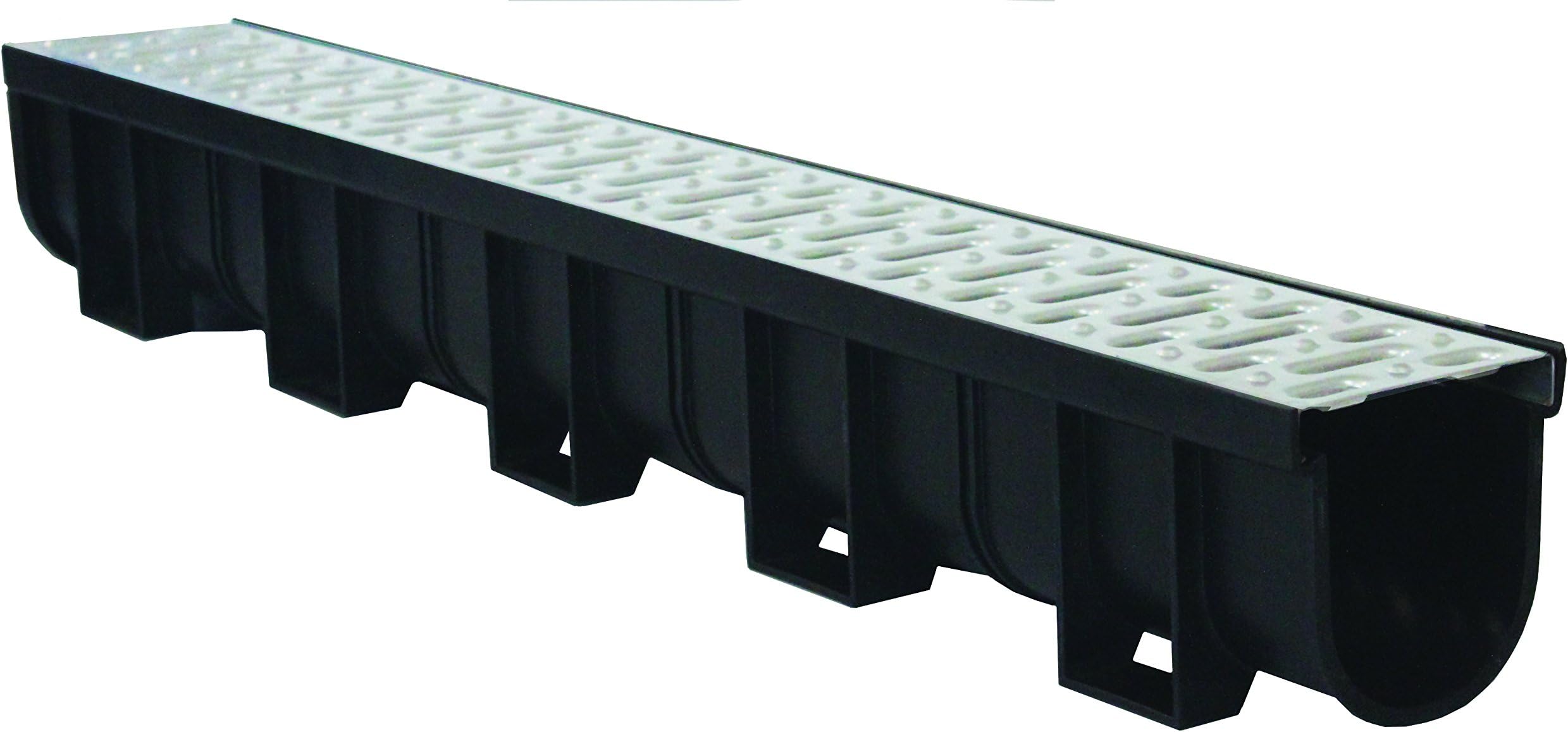 Deep Series 5.4 in. W x 5.4 in. D x 39.4 in. L Trench and Channel Drain Kit w/ Stainless Steel Grate