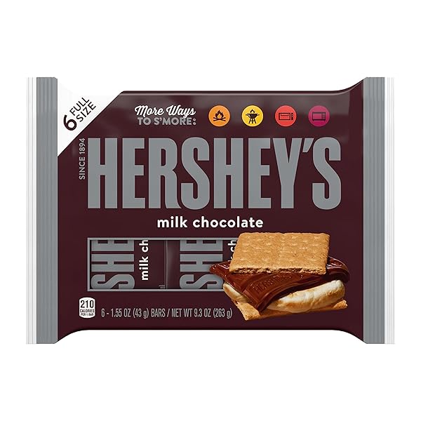 HERSHEY’S MILK CHOCOLATE CANDY BARS, 1.55 OZ (6 COUNT)