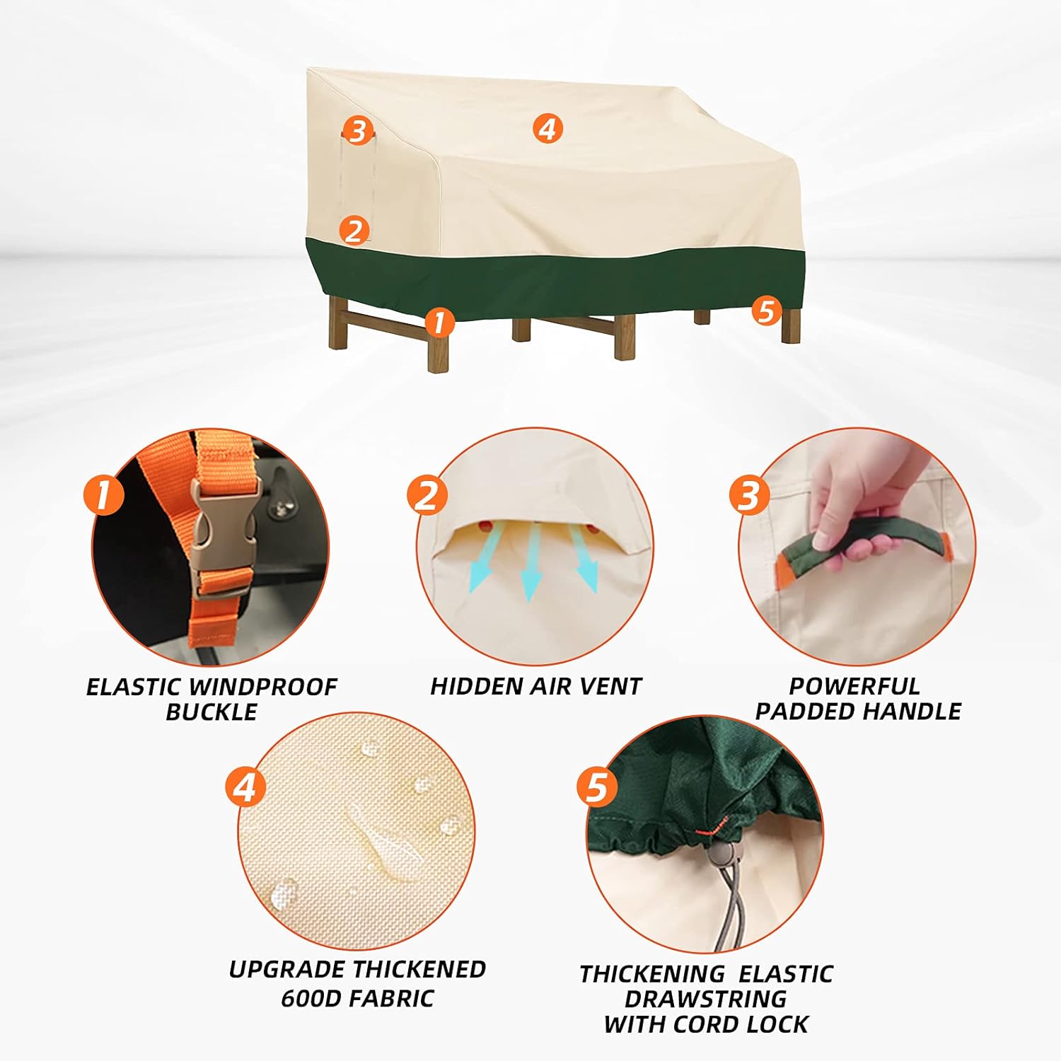 Umbrauto Patio Loveseat Sofa Cover Waterproof UV Resistant Anti-Fading Outdoor Chair Cover (78 L x 42 W x 32 H inch): Home & Kitchen