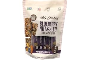 180 Snacks Fruit Nut & Seed Crunch Bar 1 Pack, 5 Snack Bars (Blueberry)