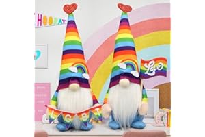 Teeker Pride Gnome Decorations for Home, 2PCS Rainbow Gnomes Plush LGBT Sign LGBT Gay Pride Home Decor Pride Month Decorations for Party Indoor Office Room LGBTQ Supplies Gifts Accessories