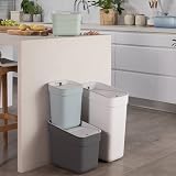 Curver 5L Ready to Collect Recycled Kitchen Bin Green Light Grey Lid view 5
