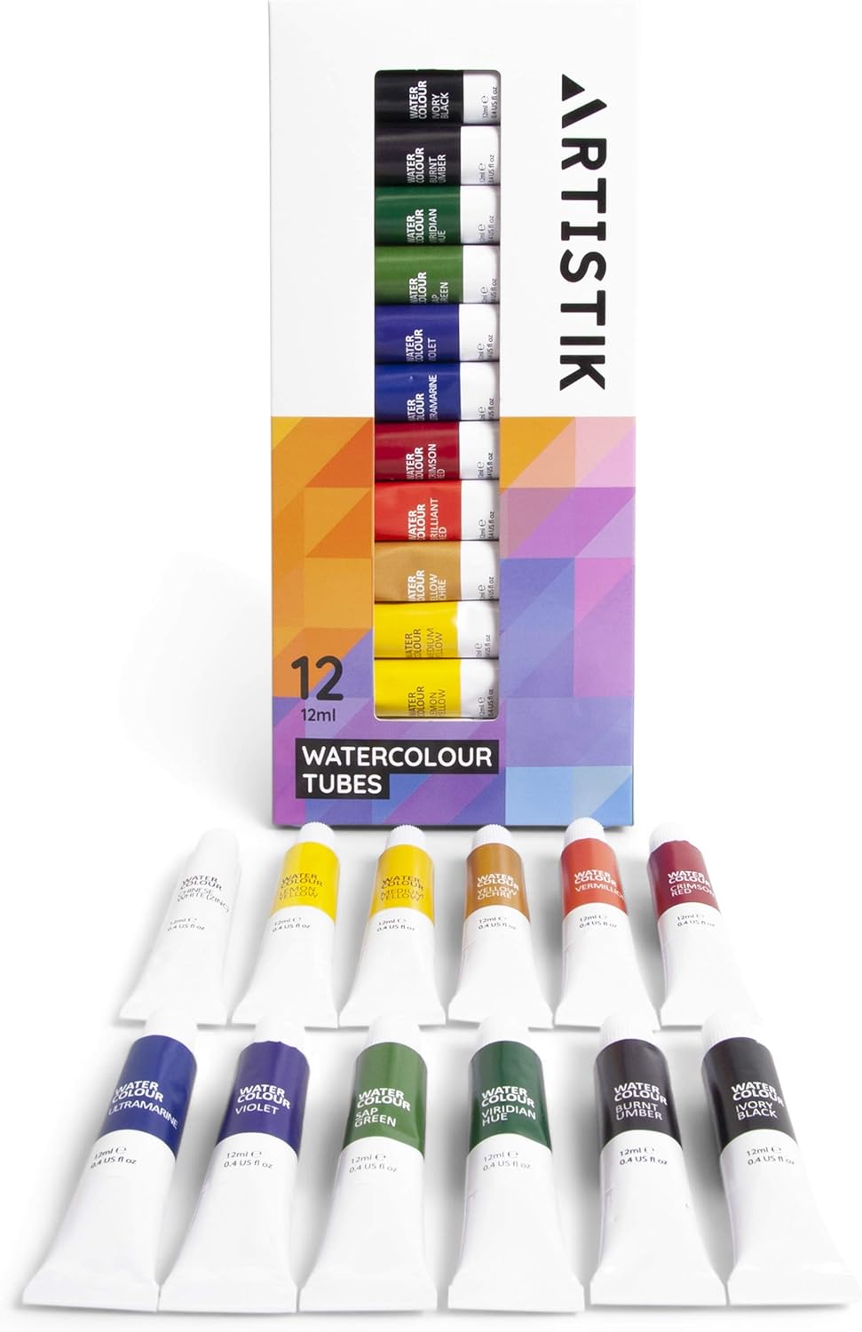 Watercolour Paint Set Pack of 12 Professional Watercolor Paint Tubes