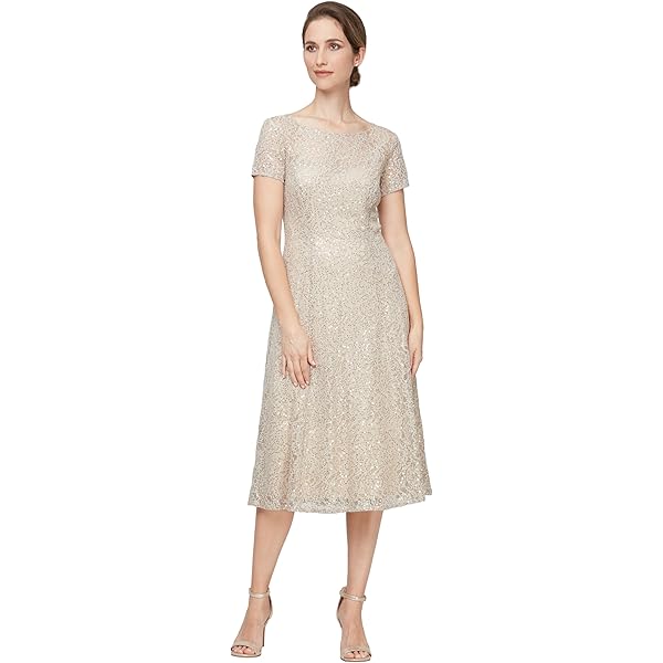 Amazon.com: S.L. Fashions Women's Sequin Fit and Flare Dress, Black Petite  3/4 Sleeve, 4P : Clothing, Shoes & Jewelry