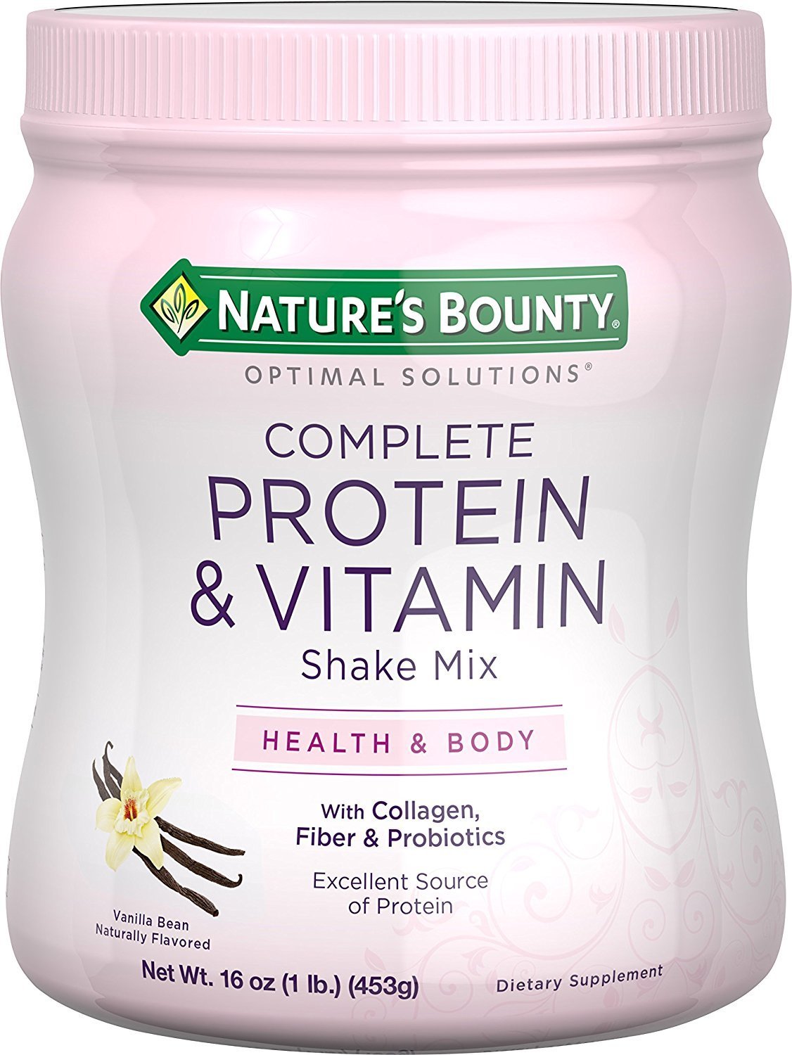 Nature's Bounty Protein Vitamin probiotics Collagen Fiber Shake Vanilla