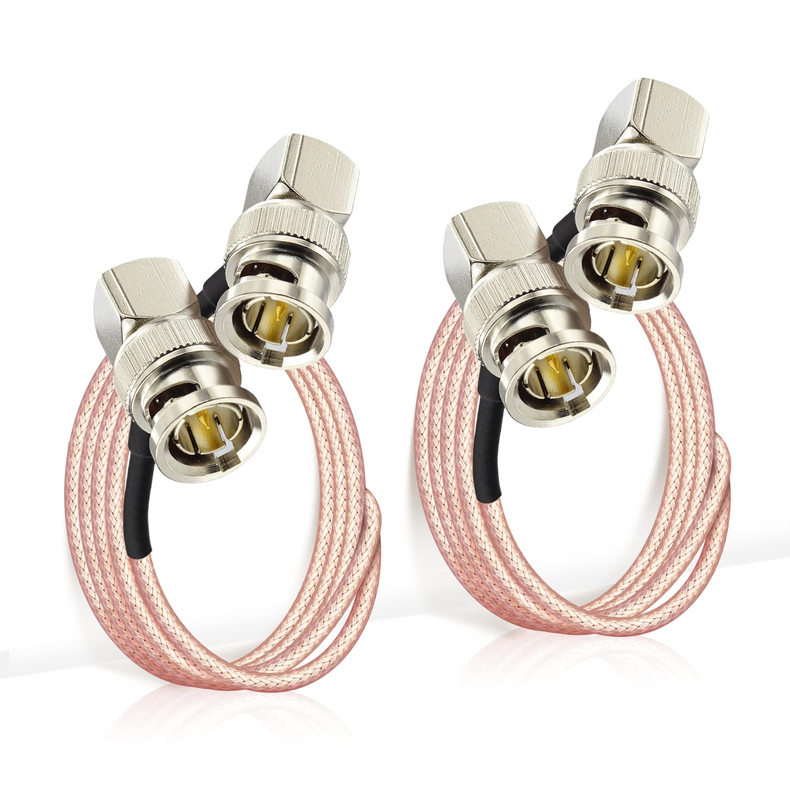 Eightwood SDI CableBNC Male Right Angle to Male Right Angle 30cm（2PCS） RG179 Coax for BMCC Blackmagic BMPCC HD Video Camera Flexible CB Radio Antenna