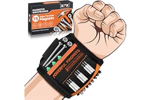 KFK Father's Day Gifts Magnetic Wristband Tool Belt for Holding Screws Nails Drill Bits, Dad Birthday Gifts for Men Him Who Wants Nothing - Cool Gadgets Gifts for Step Bonus Dad