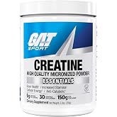 GAT SPORT CREATINE MONOHYDRATE, 5.3 oz (30 Servings) | Micronized Creatine Powder for Muscle Mass, Muscle Strength &amp; Muscle Power*
