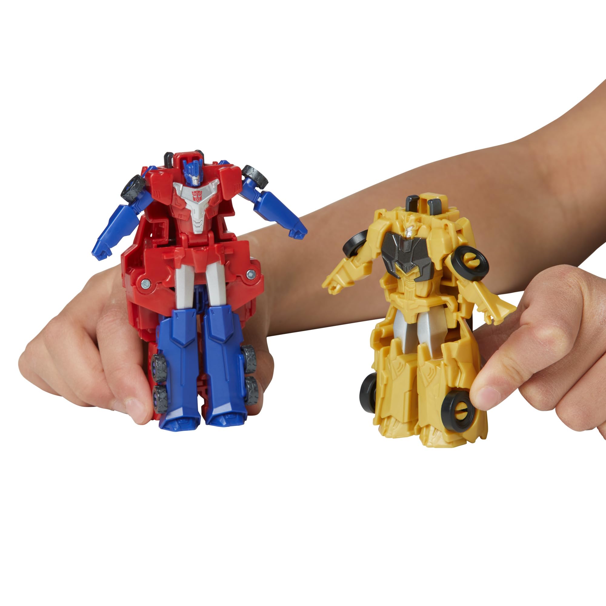 Transformers Crash & Combine Heroes, 3.75-Inch Converting Bumblebee and Optimus Prime Action Figures, Robot Toys for Kids 6 and Up (Amazon Exclusive)