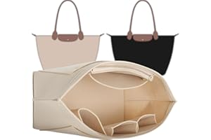 Doxo Longchamp Purse Organizer Insert Large Compatible with Le Pliage L Handbags Tote(Large,Beige)