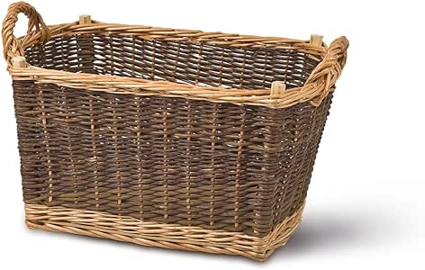 Cesta para leña, Cesta de mimbre, L 50 x 33 x H27cm B: Amazon.es