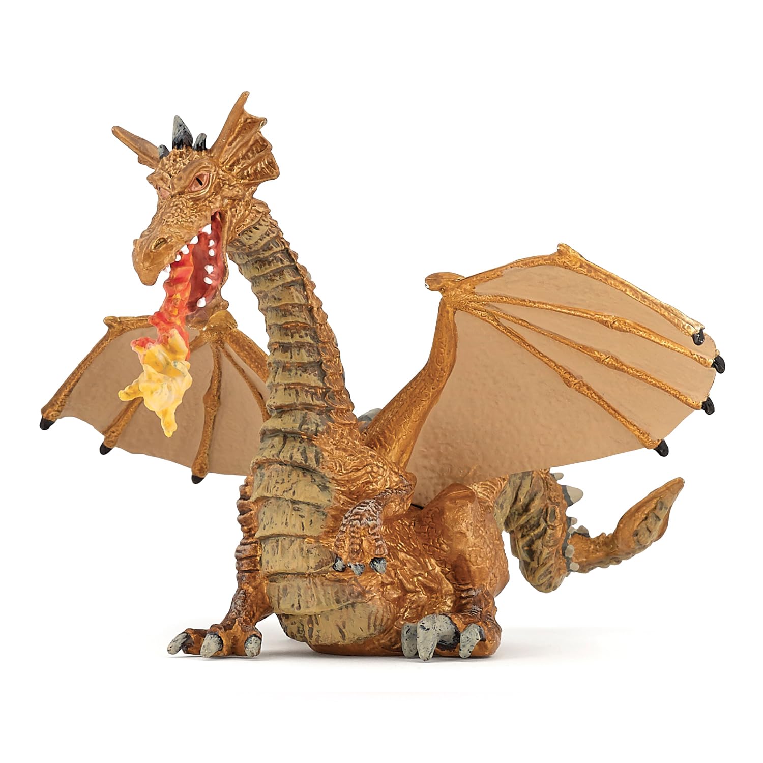 Papo - Realistic Golden Flame Dragon Figure Toy for Kids - Ages 3+ - Enchanted World Collection - Creative Play Fantasy World - Gift Idea Toy for Girls and Boys - 15 Cm