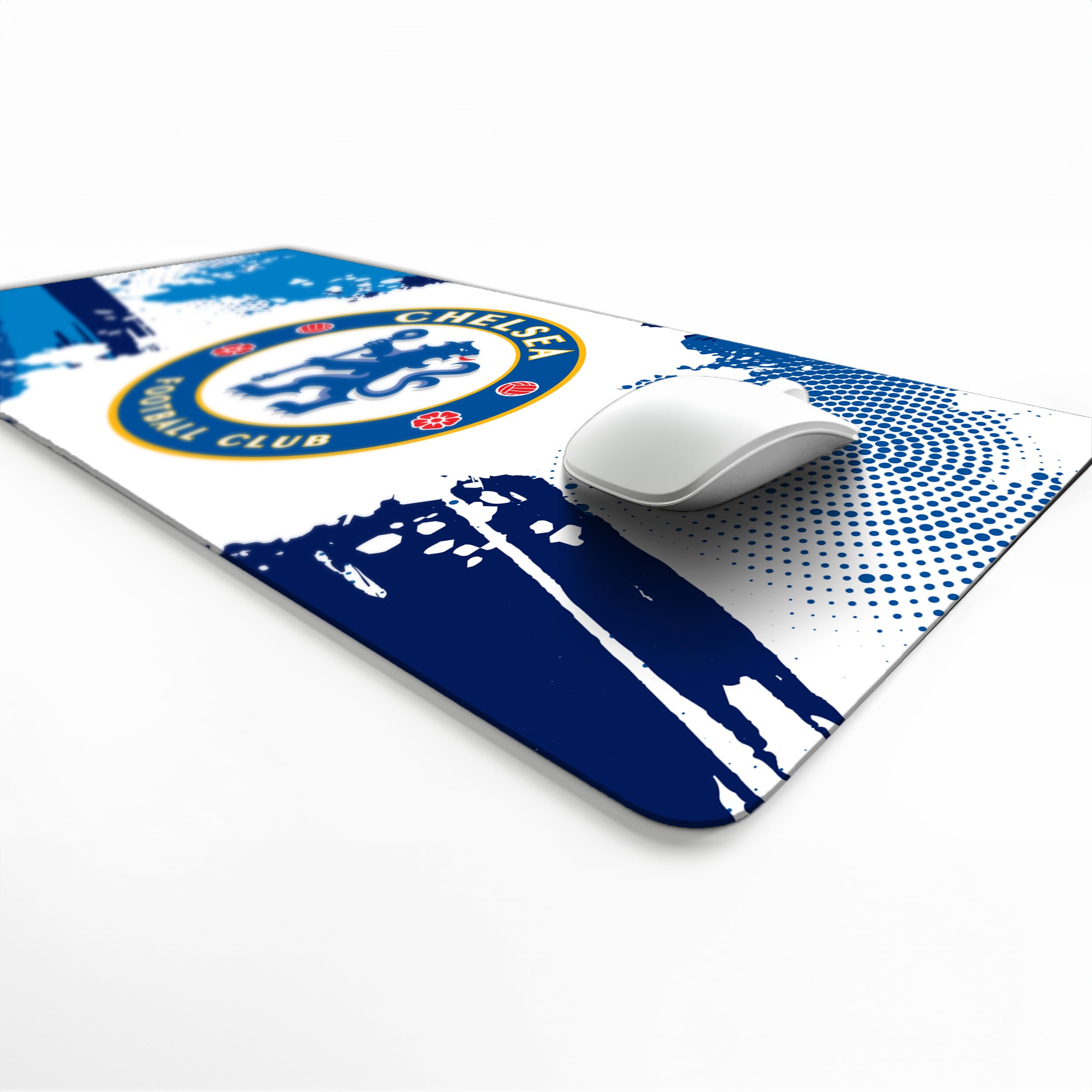 Licensed Décor Chelsea FC Desk Mat - Full Colour Crest on Graphic Splash - 35 x 60 cm